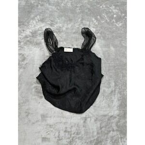 Intimate Concepts by Terry Russo Cami Top Women's Size Medium Black Lace Beading